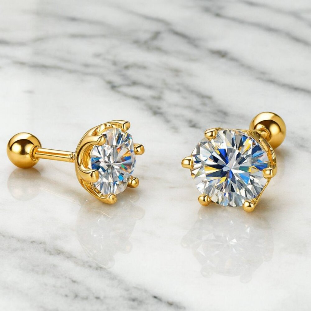 "Malea" 1ct Round Lab Earrings
